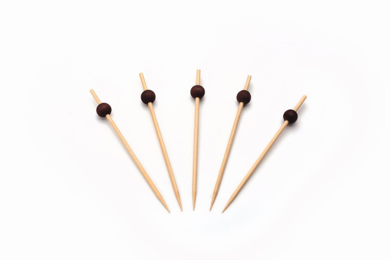 Sier Disposables Prikker Bamboe Met Zwarte Bol 120 Mm 12X250 Per Doos sier disposables kopen in de aanbieding