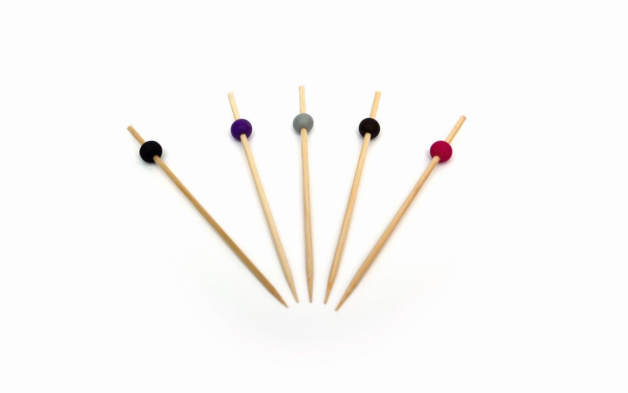 Sier Disposables Prikker Bamboe Met Bol Assorti 120 Mm 12X200 Per Doos sier disposables kopen in de aanbieding