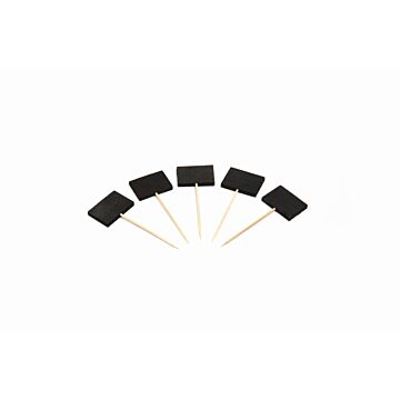 Prikker met zwart krijtbordje, 35 x 25 / 90 mm, 12x100 per doos