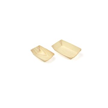 Sier Disposables Bakje hout rechthoekig (FSC®) 70 x 50 x 20 mm 12 dozen van 50 stuks