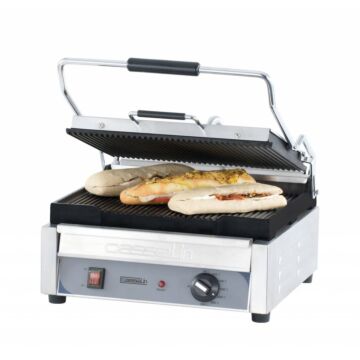 OPRUIMING! Contactgrill Casselin, enkel, geribbeld/geribbeld,   43(b)x27(h)x58(d), 230V/2400W