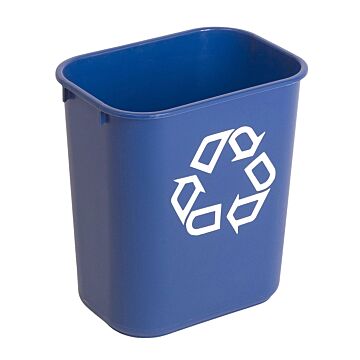 Rechthoekige afvalbak 12,9 ltr, Rubbermaid, model: VB 002955, blauw, recyclingsymbool