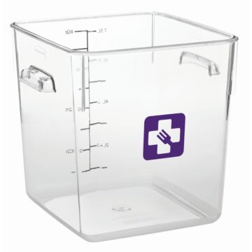 Vierkante container 7,6 liter, Rubbermaid, model: VB 232233, 6 stuks per verpakking, transparant, paars