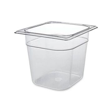 Gastronorm voedselpan 1/6 2,4 ltr, Rubbermaid, model: VB 000106P, 6 stuks per verpakking, transparant