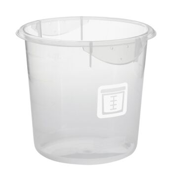 Ronde container 3,8 ltr Zuivel, Rubbermaid, model: VB 232509, 12 stuks per verpakking, transparant, wit