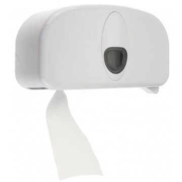Toiletpapierdispenser PlastiQline 2020, 2rolshouder kunststof wit, ABS kunststof