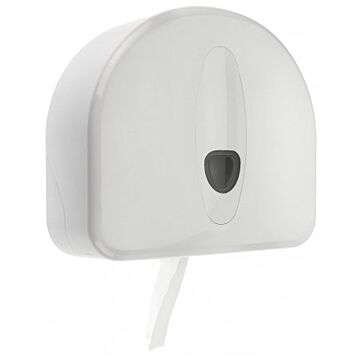 Toiletpapierdispenser PlastiQline 2020, Jumboroldispenser mini  + restrol kunststof wit, ABS kunststof