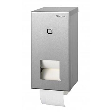 Toiletpapierdispenser Qbic-line, 2rolshouder (standaard), RVS