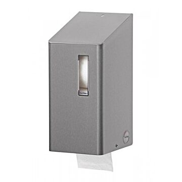 Toiletpapierdispenser SanTRAL, Toiletrolhouder (kokerloze rollen) 2rols RVS, RVS anti-fingerprint coating   