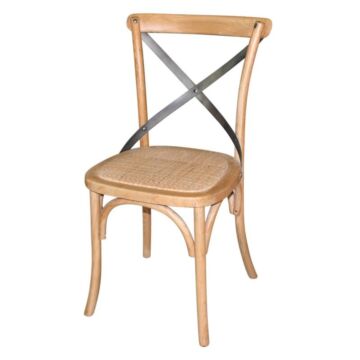 Houten eetkamerstoelen met gekruiste rugleuning Bolero, naturel, 2 stuks