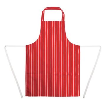Schort Whites Chefs Clothing, halterschort, rood/wit, lang, zonder zak, poly/ktn, 97x71cm