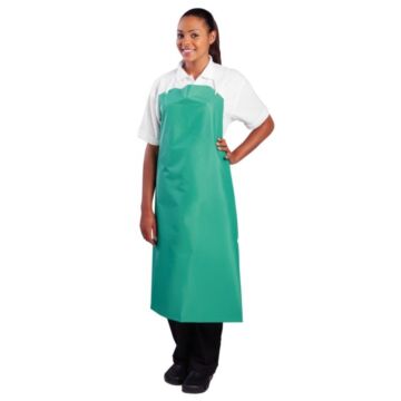 Schort Whites Chefs Clothing, halterschort, groen, extra lang, zonder zak, poly/ktn, 107x92cm