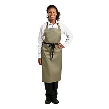 Schort Whites Chefs Clothing, halterschort, olijfgroen, lang, zonder zak, poly/ktn, 71x97cm