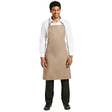 Schort Whites Chefs Clothing, halterschort, bruin, lang, zonder zak, poly/ktn, 71x97cm