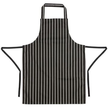 Schort Whites Chefs Clothing, halterschort, zwart/wit, lang, zonder zak, poly/ktn, 97x71cm