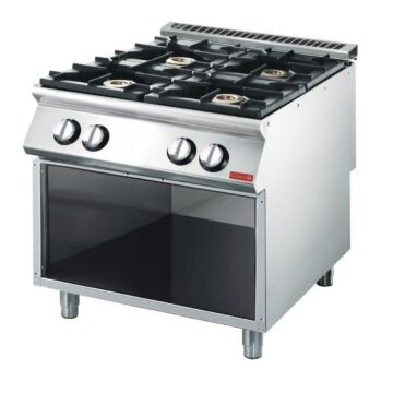 Gaskooktoestel Gastro M, 4 branders open onderstel, 80(b)x85(h)x70(d)cm,18,4kW, aardgas