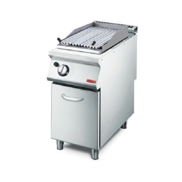 Lavasteengrill Gastro M gas, RVS, open onderstel, staand, 40(b)x85(h)x70(d), 7.6kW