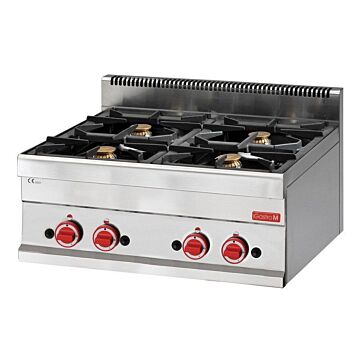 Gaskooktoestel Gastro M, 4 branders, 65(b)x28(h)x40(d)cm, 17,2kW, aardgas