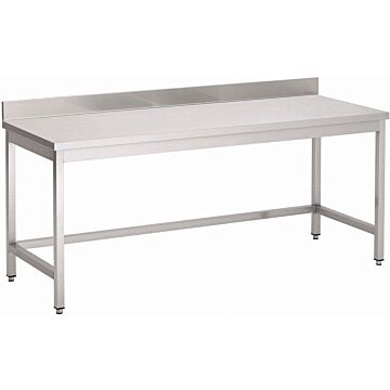 RVS Werktafel Gastro M, achteropstand, 160(b)x70(d)x85(h)cm