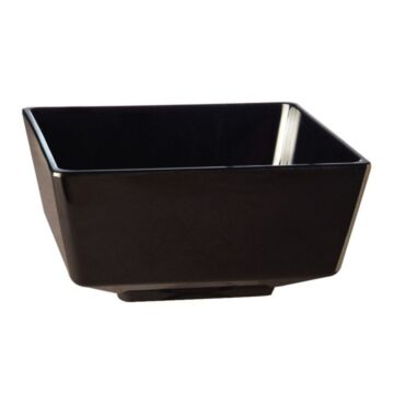 Float melamine vierkante kom zwart 9cm