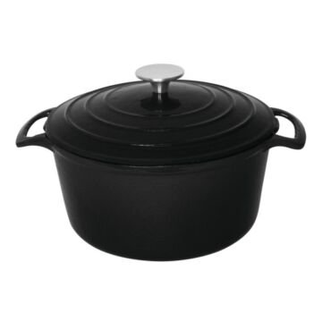 Braadpan Vogue, rond, zwart, 4 ltr, 12,5(h)x23,5(Ø)cm