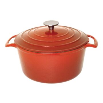 Braadpan Vogue, rond, oranje, 4ltr, 12,5(h)x23,5(Ø)cm