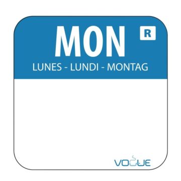 Kleurcode sticker maandag/blauw Vogue, 1000 stuks