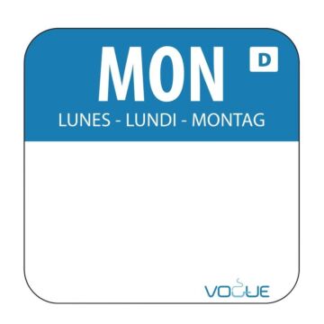 Oplosbare voedsel stickers maandag/blauw Vogue, rol 1000