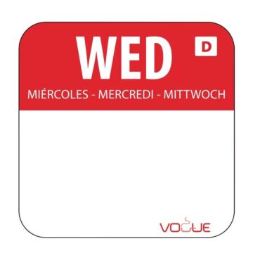 Oplosbare voedsel stickers woensdag/rood Vogue, rol 1000