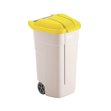 Rubbermaid Rolcontainer met Gele Deksel 