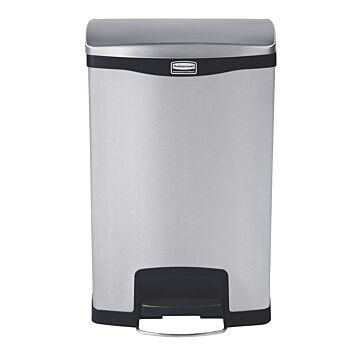 Rubbermaid Slim Jim pedaalemmer met pedaal aan voorzijde RVS 50ltr