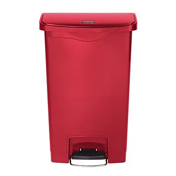 Rubbermaid Slim Jim pedaalemmer met pedaal aan voorzijde 50ltr rood