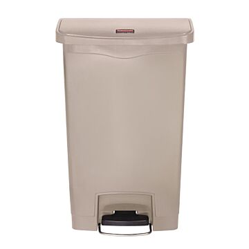 Rubbermaid Slim Jim pedaalemmer met pedaal aan voorzijde 50ltr beige