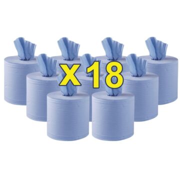 Handdoekrollen Jantex, blauw, centre feed, 2-laags, 18 stuks, dispenser zie: GD836 en GJ030