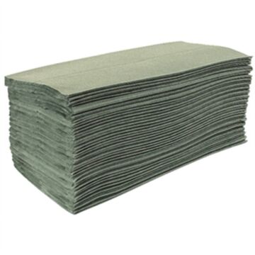 Handdoeken Jantex, groen, Z-gevouwen, 1-laags, 15 stuks, dispenser zie: GD839 