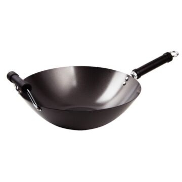 Anti-kleef wok met platte bodem 35,5cm, 15(h) x 35,6(Ø)cm