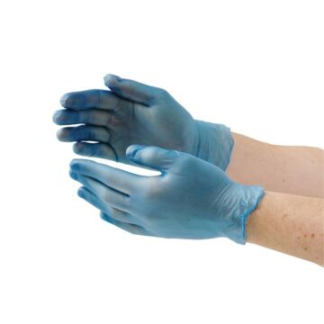 Vogue blauwe vinyl handschoenen poeder-vrij maat XL, 100 stuks