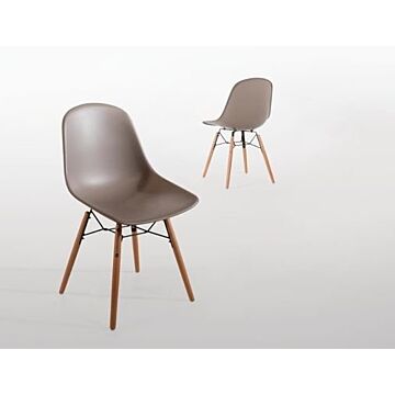 Bolero polypropyleen stoelen met houten poten bruin