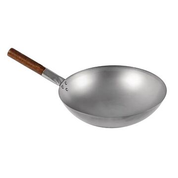 Wokpan met ronde bodem 38cm, London Wok