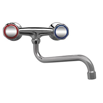 Duobloc mengkraan met draaiknoppen en lage uitloop van 30cm