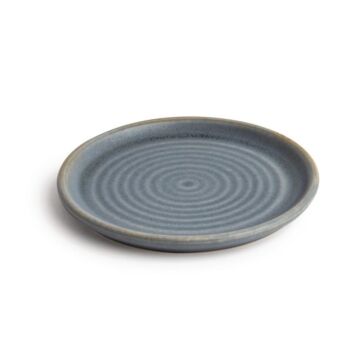 Olympia Canvas ronde borden met smalle rand blauw graniet 18cm