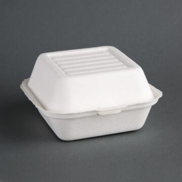 Fiesta Green composteerbare bagasse hamburgerbakjes 15,3cm