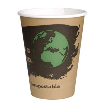 Fiesta Green composteerbare koffiebekers enkelwandig 22,5cl (50 stuks)