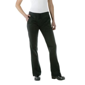 Chef Works Executive dames pantalon zwart L, Taillemaat: 97-102cm. Binnenbeenlengte: 80cm.