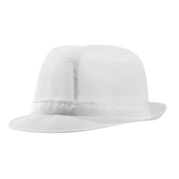 Trilby hoed met haarnetje wit L, 58cm
