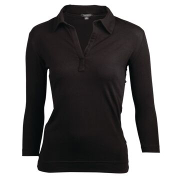 Uniform Works dames T-shirt met V-hals zwart S