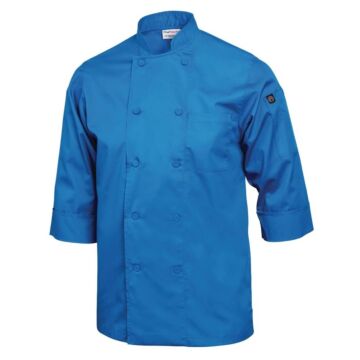 Chef Works unisex koksbuis blauw L, Borstomvang: 112-117cm