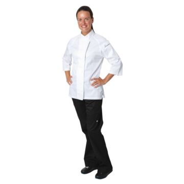 Chef Works Verona Cool Vent dames koksbuis wit met grijs XS, Borstomvang: 79-82cm