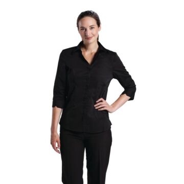Uniform Works dames stretch shirt zwart L