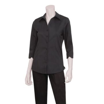 Uniform Works dames stretch shirt zwart XS